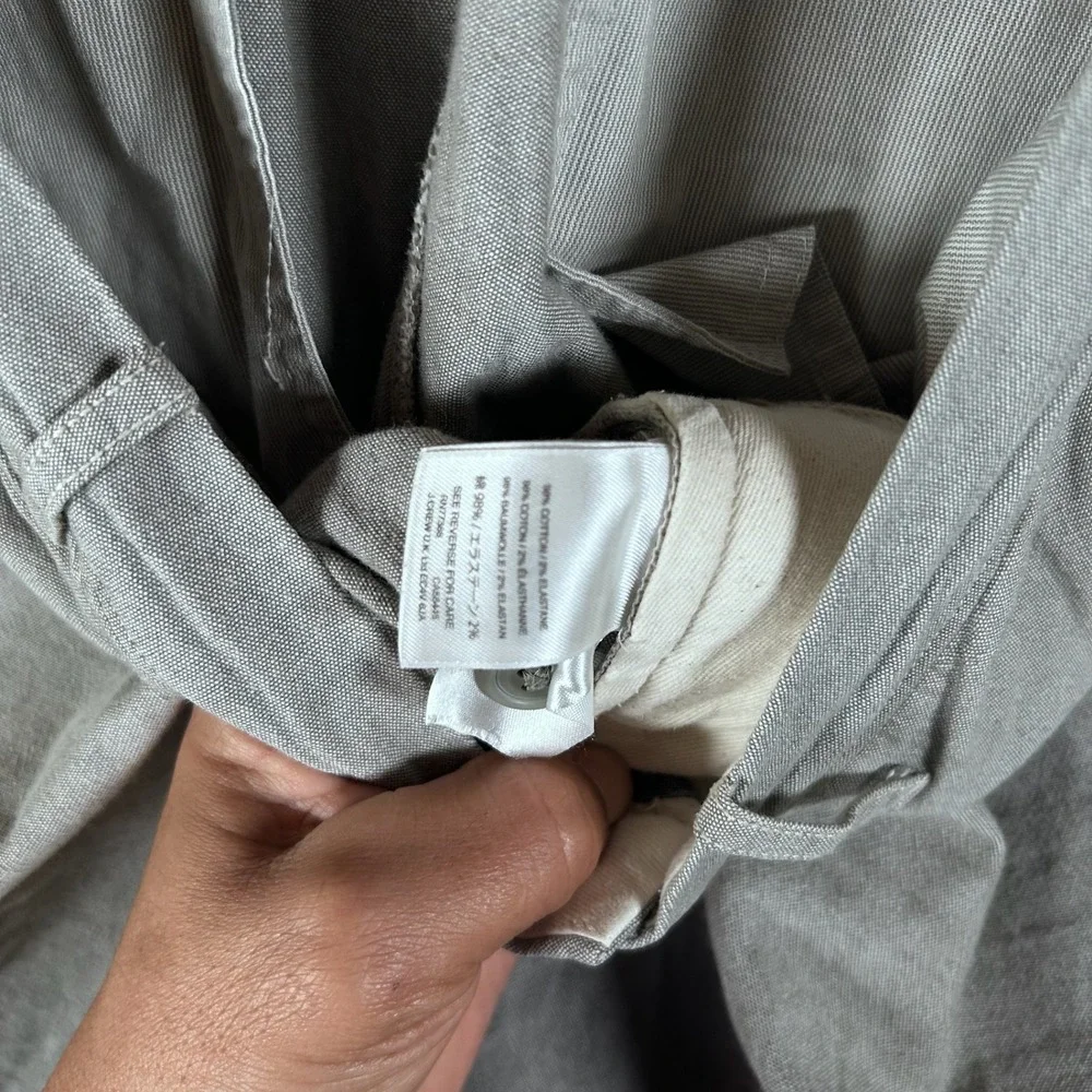 J.Crew 484 Stretch Chino‎ Pants Mens 36x32 Gray Cotton Blend Flat Front Trousers